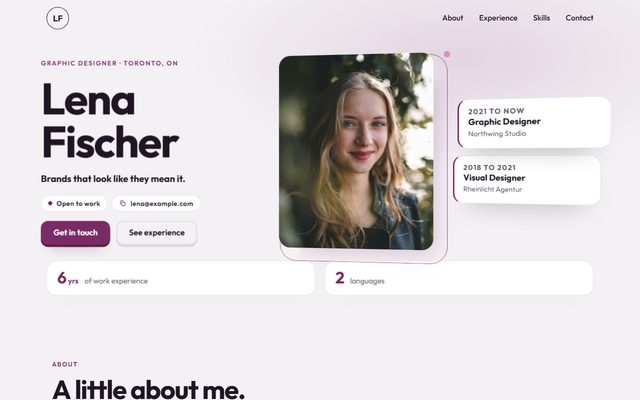 Gallery Plum design with a sample person
