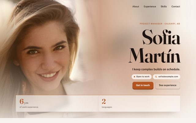 Horizon Ember design with a sample person